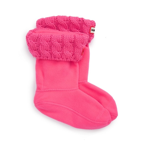 Hunter Other - New Hunter Pink Cable Knit Cuff Welly Boot Socks